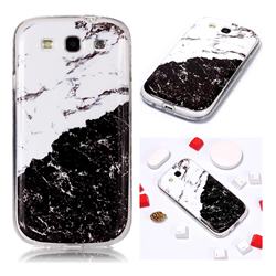 Black and White Soft TPU Marble Pattern Phone Case for Samsung Galaxy S3