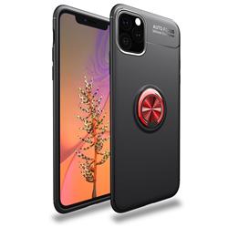Auto Focus Invisible Ring Holder Soft Phone Case for iPhone 11 (6.1 inch) - Black Red