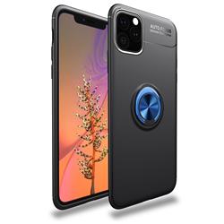 Auto Focus Invisible Ring Holder Soft Phone Case for iPhone 11 (6.1 inch) - Black Blue