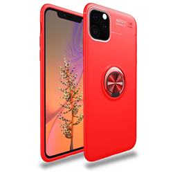 Auto Focus Invisible Ring Holder Soft Phone Case for iPhone 11 (6.1 inch) - Red