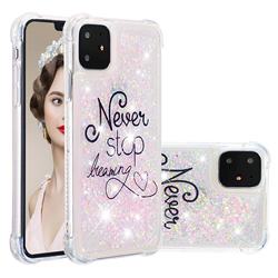 Never Stop Dreaming Dynamic Liquid Glitter Sand Quicksand Star TPU Case for iPhone 11 (6.1 inch)