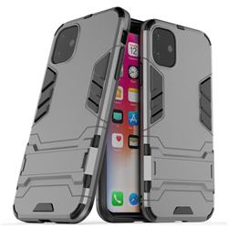 Armor Premium Tactical Grip Kickstand Shockproof Dual Layer Rugged Hard Cover for iPhone 11 (6.1 inch) - Gray