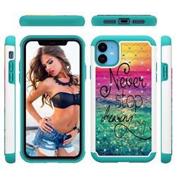 Colorful Dream Catcher Studded Rhinestone Bling Diamond Shock Absorbing Hybrid Defender Rugged Phone Case Cover for iPhone 11 (6.1 inch)