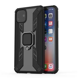 Predator Armor Metal Ring Grip Shockproof Dual Layer Rugged Hard Cover for iPhone 11 (6.1 inch) - Black
