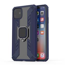 Predator Armor Metal Ring Grip Shockproof Dual Layer Rugged Hard Cover for iPhone 11 (6.1 inch) - Blue