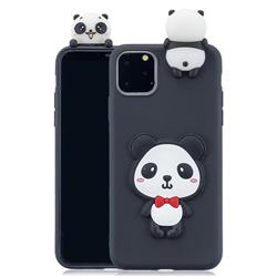 Blue Bow Panda Soft 3D Climbing Doll Soft Case for iPhone 11 (6.1 inch)