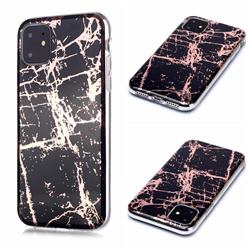 Black Galvanized Rose Gold Marble Phone Back Cover for iPhone 11 (6.1 inch)