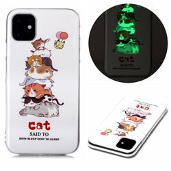Cute Cat Noctilucent Soft TPU Back Cover for iPhone 11 (6.1 inch)