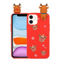 Elk Snowflakes Christmas Xmax Soft 3D Doll Silicone Case for iPhone 11 (6.1 inch)