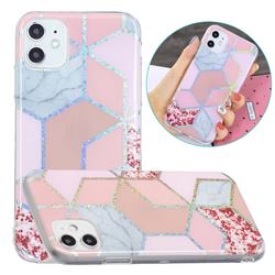Pink Marble Painted Galvanized Electroplating Soft Phone Case Cover for iPhone 11 (6.1 inch)