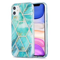 Blue Sea Marble Pattern Galvanized Electroplating Protective Case Cover for iPhone 11 (6.1 inch)