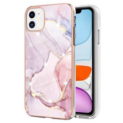 Rose Gold Dancing Electroplated Gold Frame 2.0 Thickness Plating Marble IMD Soft Back Cover for iPhone 11 (6.1 inch)