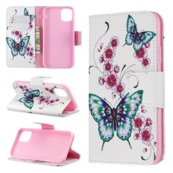 Peach Butterflies Leather Wallet Case for iPhone 11