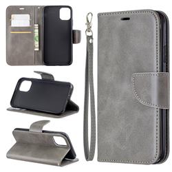 Classic Sheepskin PU Leather Phone Wallet Case for iPhone 11 (6.1 inch) - Gray