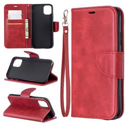 Classic Sheepskin PU Leather Phone Wallet Case for iPhone 11 (6.1 inch) - Red