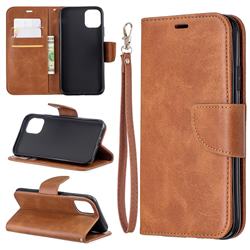 Classic Sheepskin PU Leather Phone Wallet Case for iPhone 11 (6.1 inch) - Brown