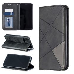 Prismatic Slim Magnetic Sucking Stitching Wallet Flip Cover for iPhone 11 (6.1 inch) - Black