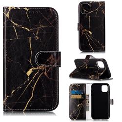 Black Gold Marble PU Leather Wallet Case for iPhone 11 (6.1 inch)
