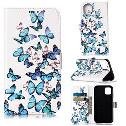 Blue Vivid Butterflies PU Leather Wallet Case for iPhone 11 (6.1 inch)