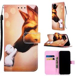 Hound Kiss Matte Leather Wallet Phone Case for iPhone 11 (6.1 inch)