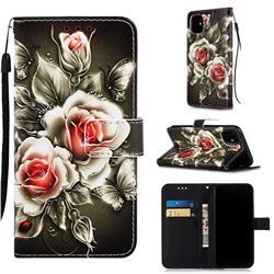 Black Rose Matte Leather Wallet Phone Case for iPhone 11 (6.1 inch)