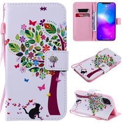 Cat and Tree PU Leather Wallet Case for iPhone 11 (6.1 inch)