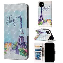 Paris Tower 3D Painted Leather Phone Wallet Case for iPhone 11 (6.1 inch)