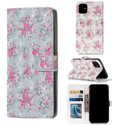 Roses Flower 3D Painted Leather Phone Wallet Case for iPhone 11 (6.1 inch)