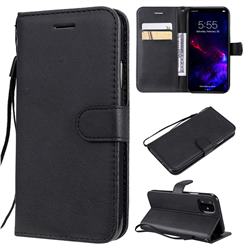 Retro Greek Classic Smooth PU Leather Wallet Phone Case for iPhone 11 (6.1 inch) - Black