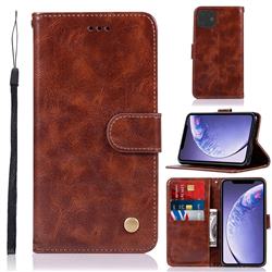 Luxury Retro Leather Wallet Case for iPhone 11 (6.1 inch) - Brown