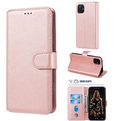 Retro Calf Matte Leather Wallet Phone Case for iPhone 11 (6.1 inch) - Pink