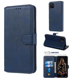 Retro Calf Matte Leather Wallet Phone Case for iPhone 11 (6.1 inch) - Blue