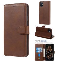 Retro Calf Matte Leather Wallet Phone Case for iPhone 11 (6.1 inch) - Brown