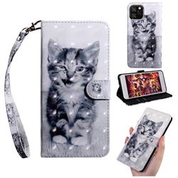 Smiley Cat 3D Painted Leather Wallet Case for iPhone 11 (6.1 inch)