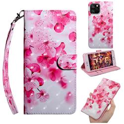 Peach Blossom 3D Painted Leather Wallet Case for iPhone 11 (6.1 inch)