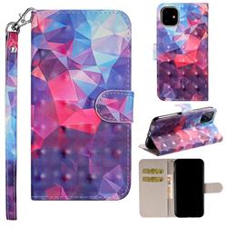 Colored Diamond 3D Painted Leather Phone Wallet Case Cover for iPhone 11 (6.1 inch)