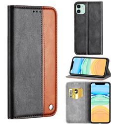 Classic Business Ultra Slim Magnetic Sucking Stitching Flip Cover for iPhone 11 (6.1 inch) - Brown