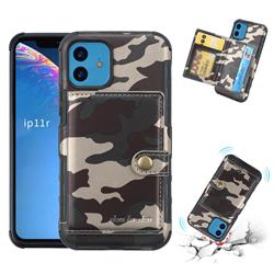 Camouflage Multi-function Leather Phone Case for iPhone 11 (6.1 inch) - Purple