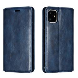 Retro Slim Magnetic Crazy Horse PU Leather Wallet Case for iPhone 11 (6.1 inch) - Blue