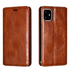Retro Slim Magnetic Crazy Horse PU Leather Wallet Case for iPhone 11 (6.1 inch) - Brown