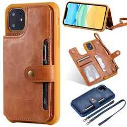 Retro Aristocratic Demeanor Anti-fall Leather Phone Back Cover for iPhone 11 (6.1 inch) - Brown