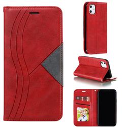 Retro S Streak Magnetic Leather Wallet Phone Case for iPhone 11 (6.1 inch) - Red