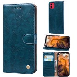 Luxury Retro Oil Wax PU Leather Wallet Phone Case for iPhone 11 (6.1 inch) - Sapphire
