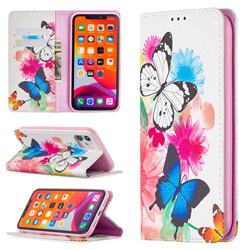 Flying Butterflies Slim Magnetic Attraction Wallet Flip Cover for iPhone 11 (6.1 inch)
