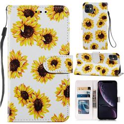Sunflower Smooth Leather Phone Wallet Case for iPhone 11 (6.1 inch)