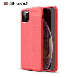 Luxury Auto Focus Litchi Texture Silicone TPU Back Cover for iPhone 11 Pro Max (6.5 inch) - Red