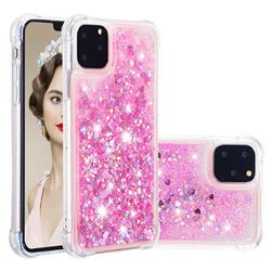 Dynamic Liquid Glitter Sand Quicksand TPU Case for iPhone 11 Pro Max (6.5 inch) - Pink Love Heart