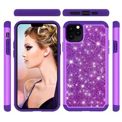 Glitter Rhinestone Bling Shock Absorbing Hybrid Defender Rugged Phone Case Cover for iPhone 11 Pro Max (6.5 inch) - Purple