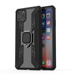 Predator Armor Metal Ring Grip Shockproof Dual Layer Rugged Hard Cover for iPhone 11 Pro Max (6.5 inch) - Black