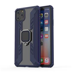 Predator Armor Metal Ring Grip Shockproof Dual Layer Rugged Hard Cover for iPhone 11 Pro Max (6.5 inch) - Blue